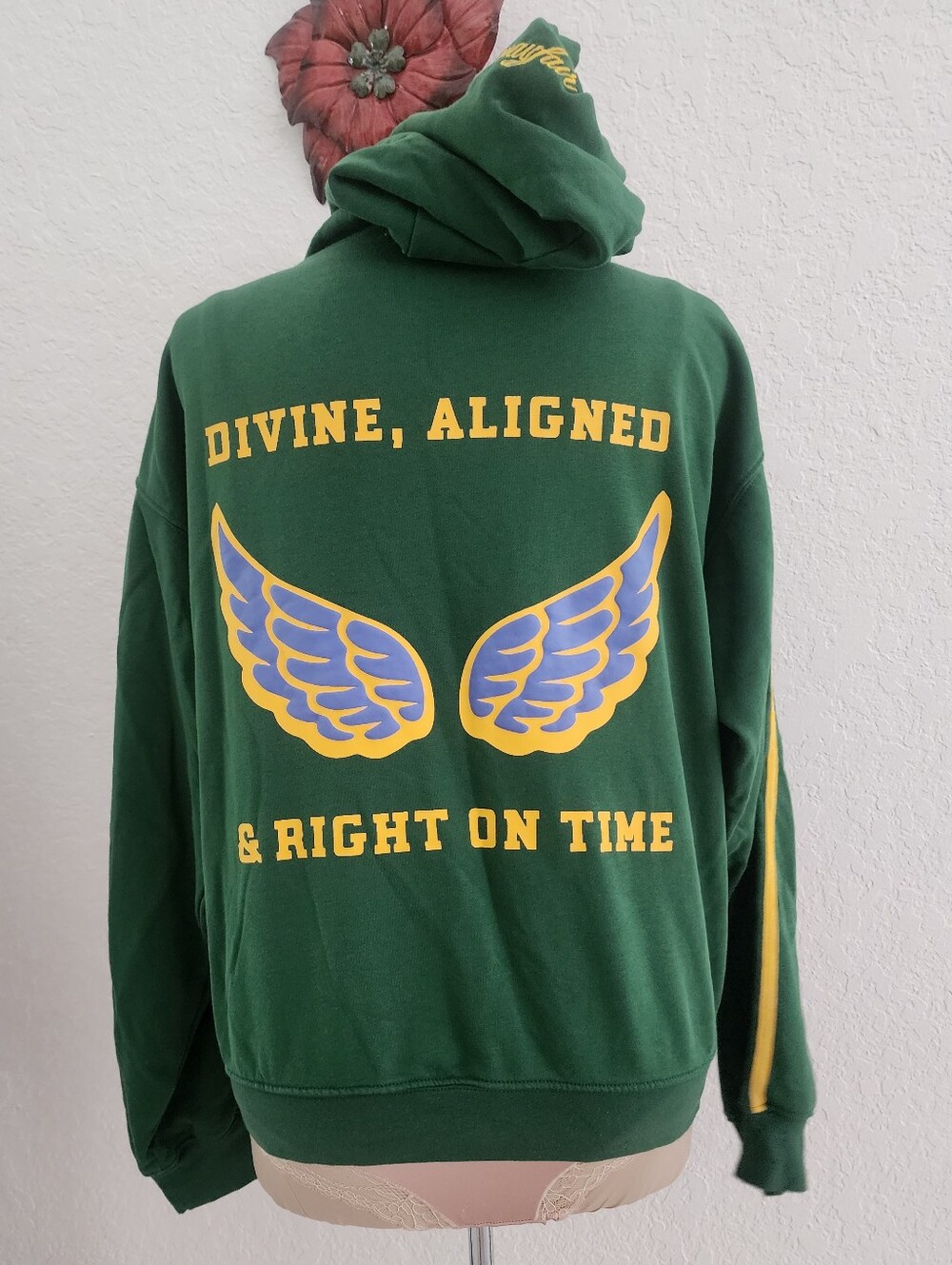 THE MAYFAIR GROUP | 444 Green And Yellow Hoodie